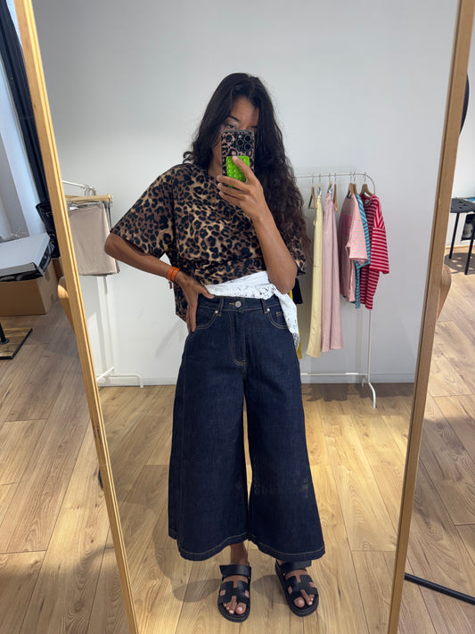 Bermuda Jean Femme 7/8 Oversize Taille Haute – Coupe Large