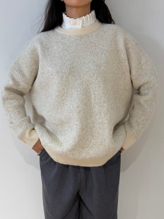 Pull chiné cocoon en Laine Mélangé