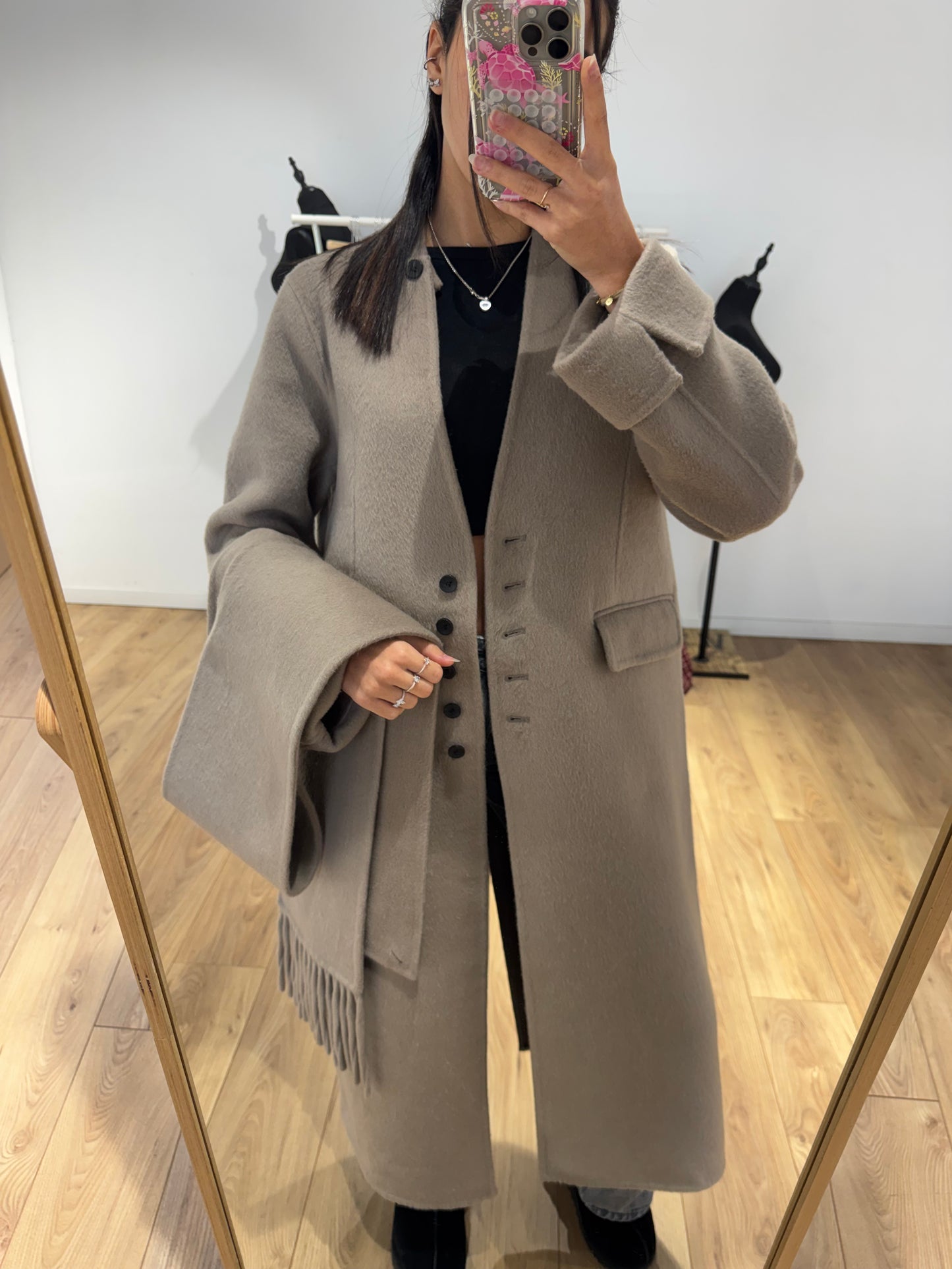 MANTEAU+ ÉCHARPE FAIT MAIN EN LAINE MÉLANGÉE 2- Coloris