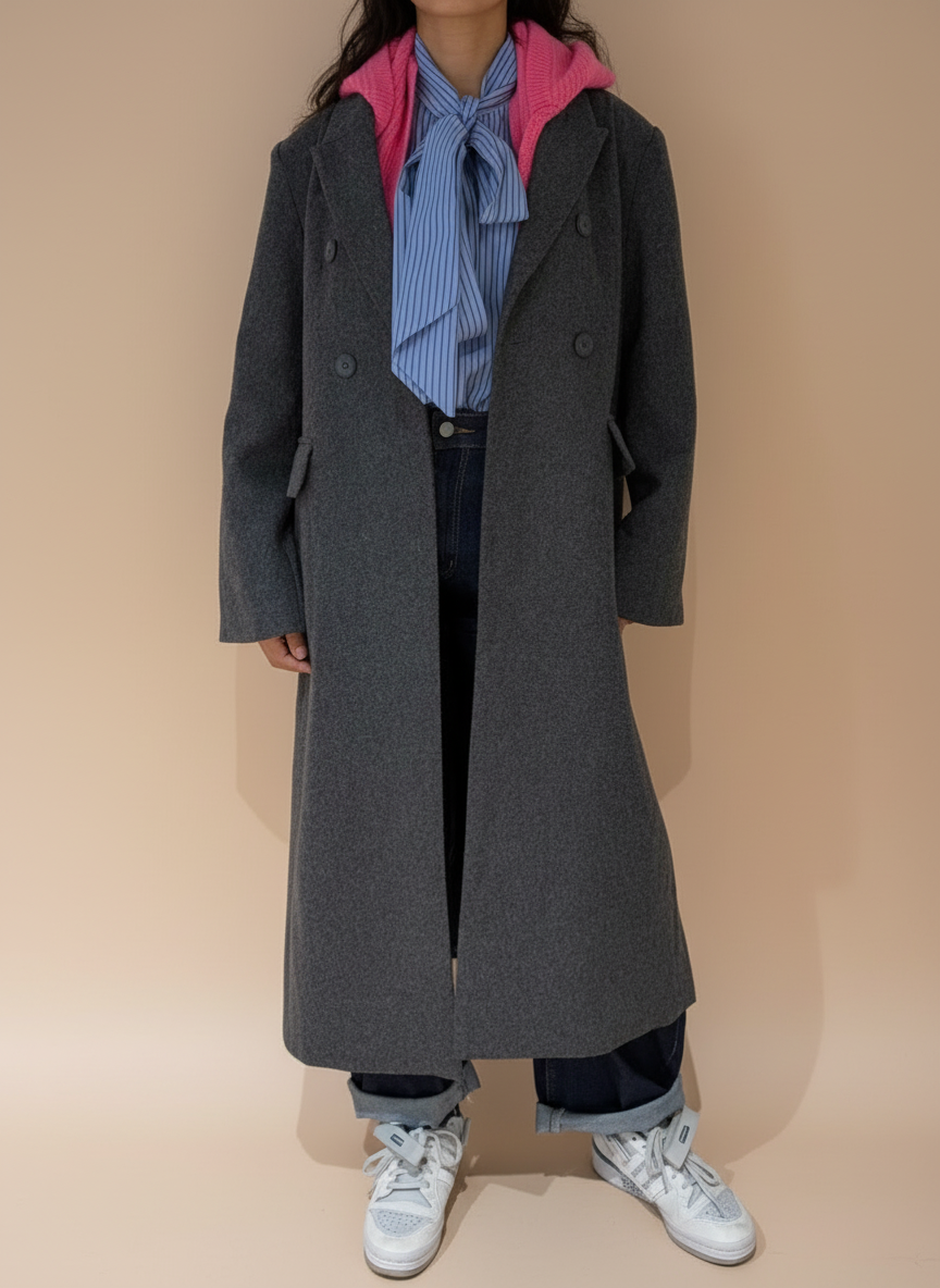 Manteau chiné en Laine