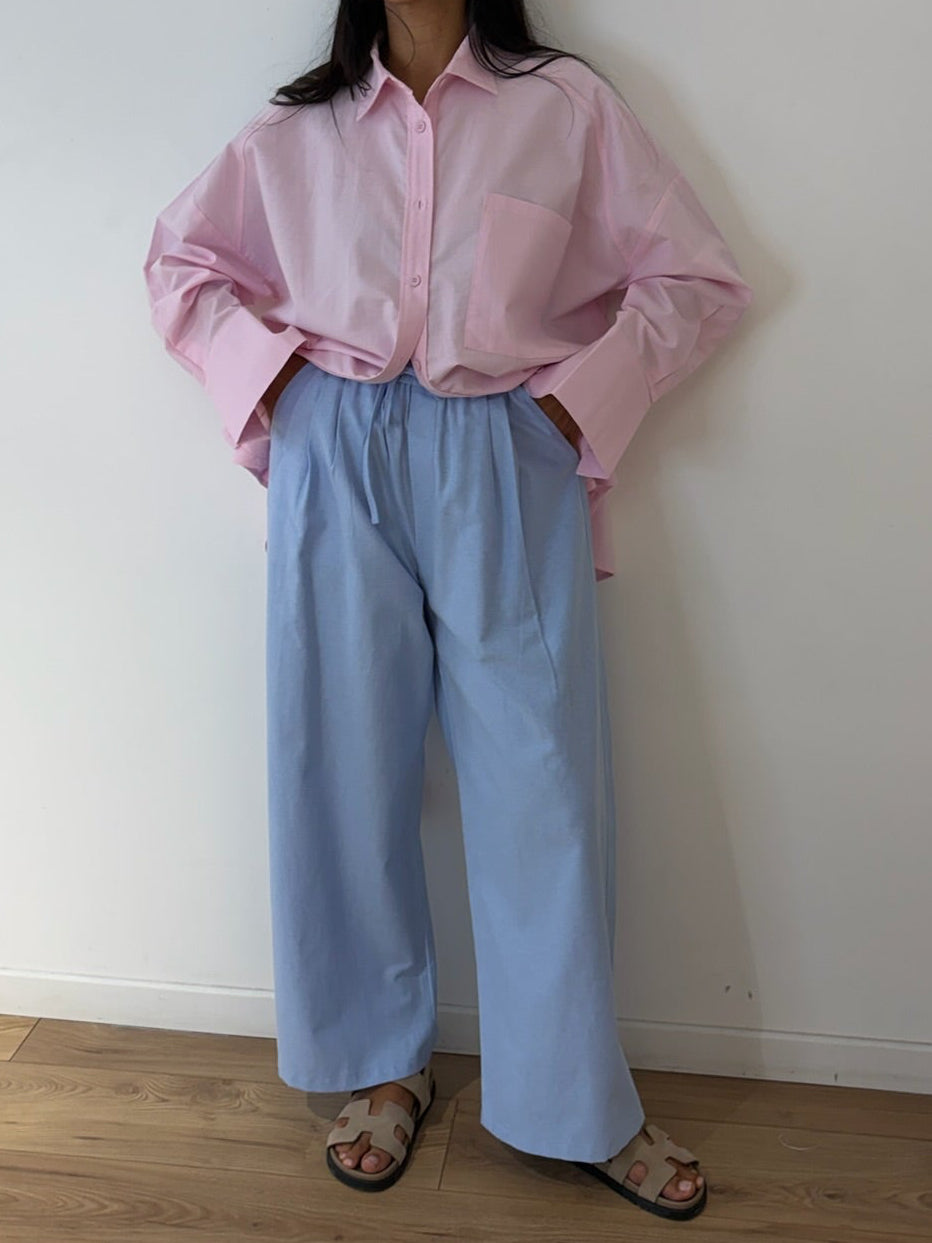 Pantalon large bleu ciel