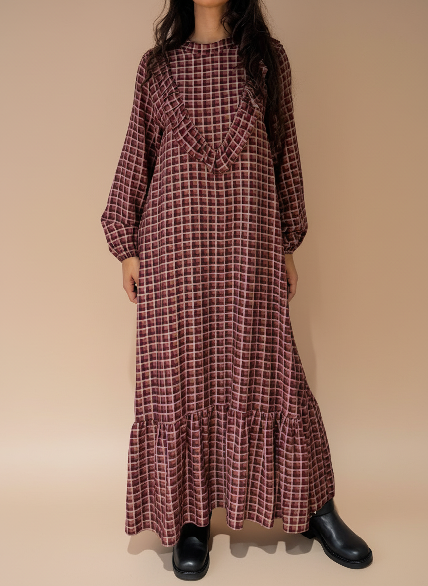 Robe Longue à carreaux octobre