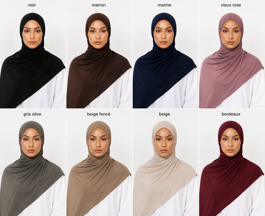 Hijab Jersey Liquide Premium 190x70cm Antiglisse Femme