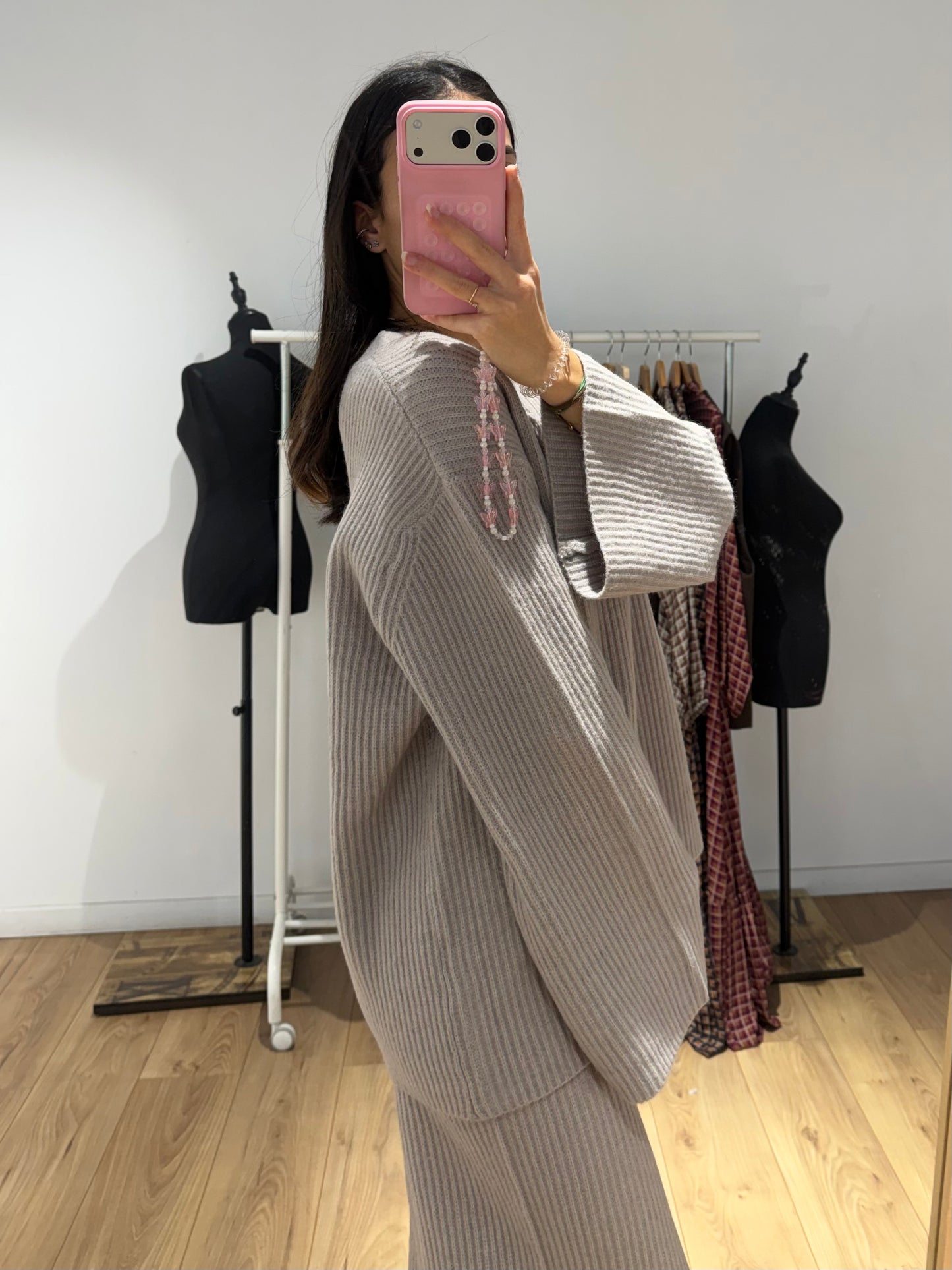 Ensemble Côtelé Laine Mélanger