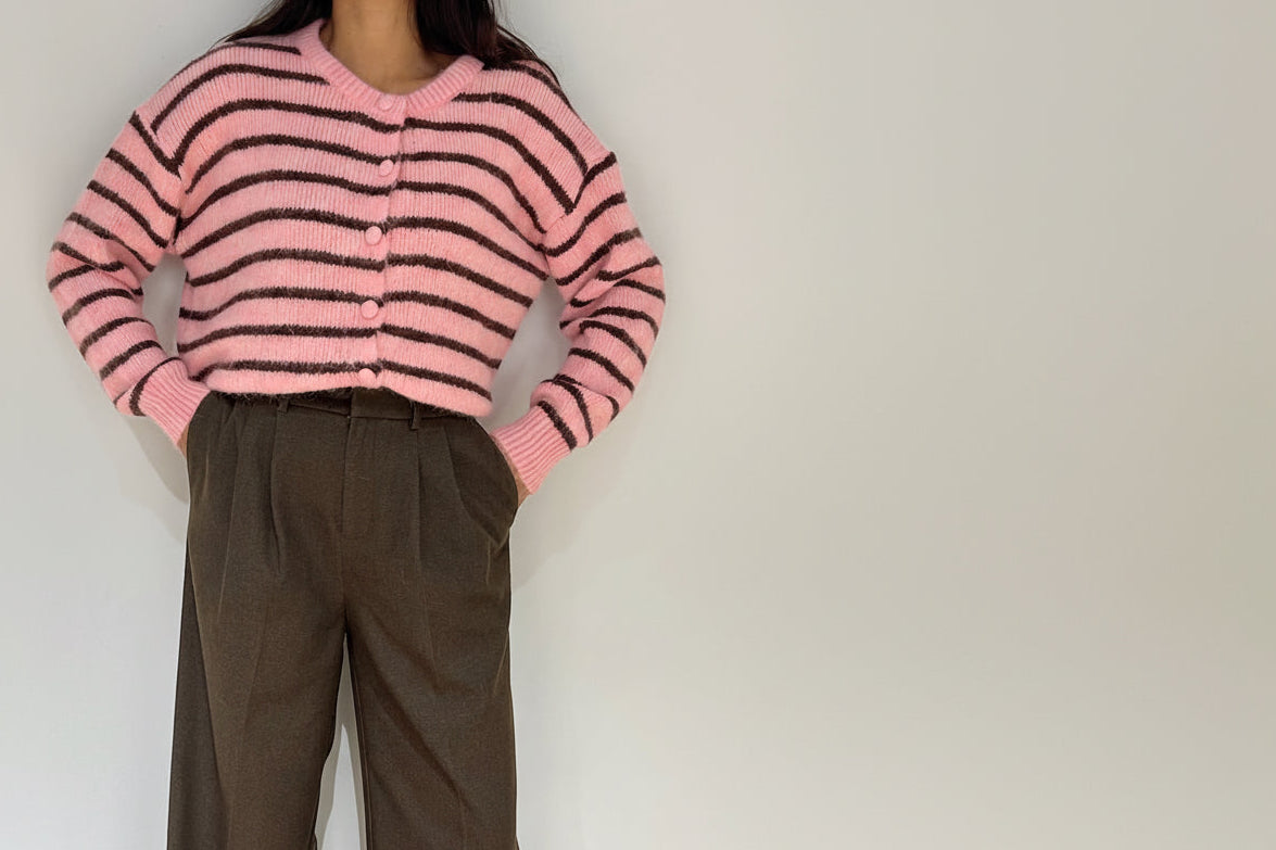 Cardigan rayé - 2 Coloris