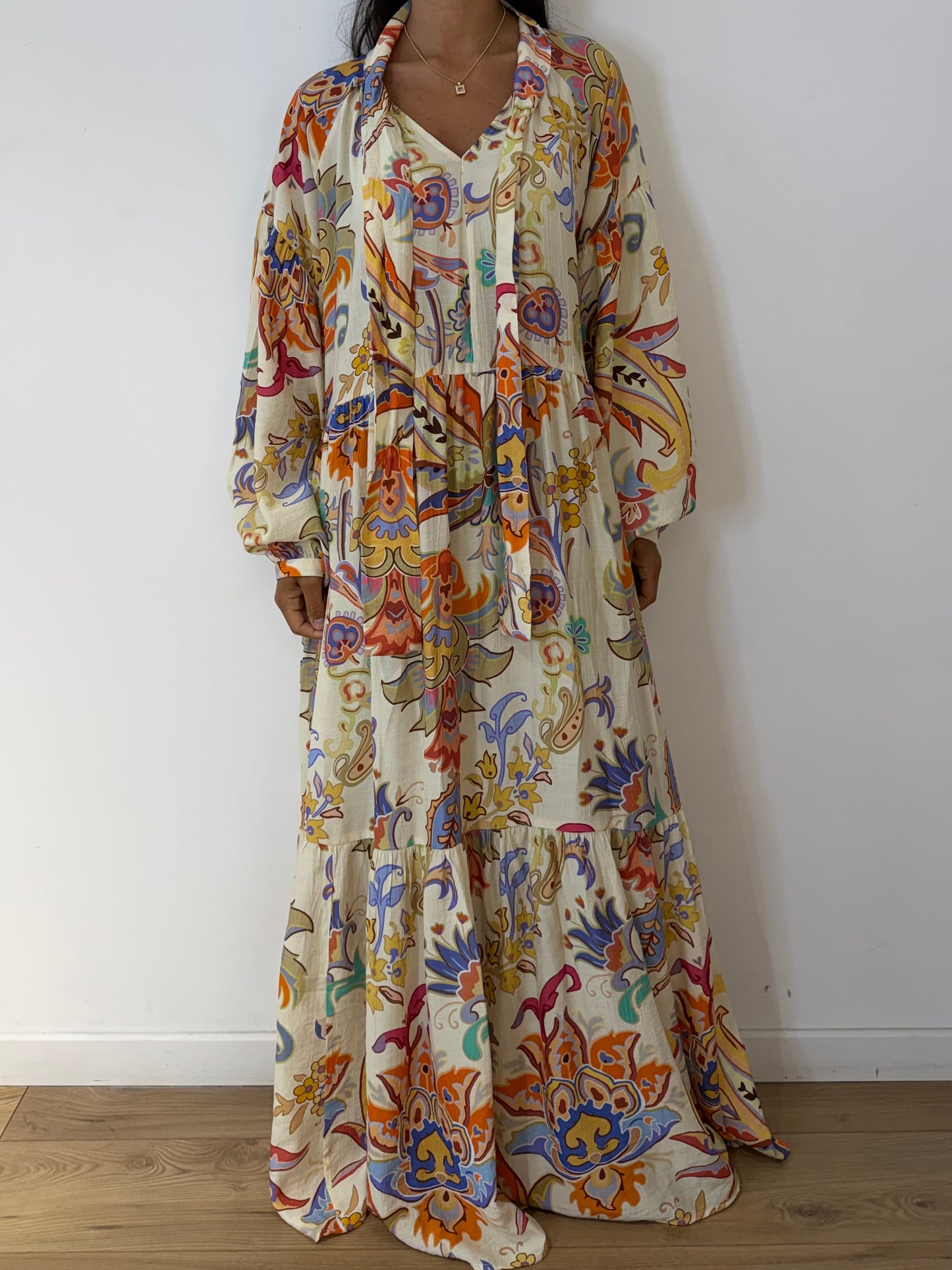 Robe Longue Fluide Imprimée Fleurie