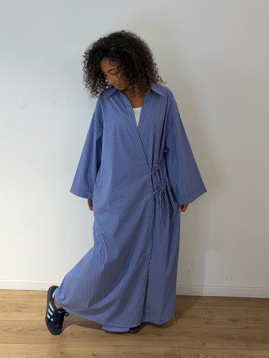 Longue Robe-Kimono Rayé