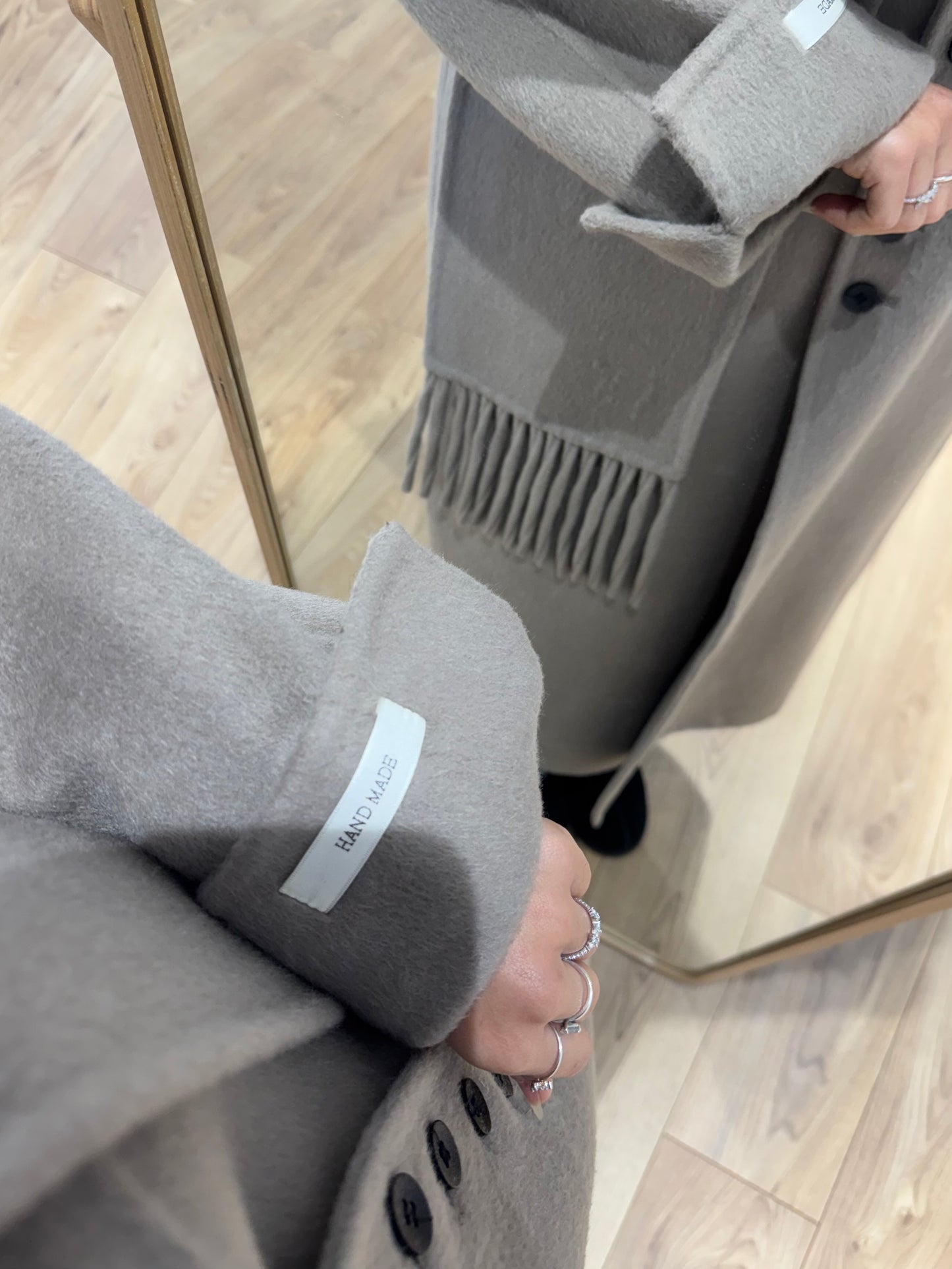 MANTEAU+ ÉCHARPE FAIT MAIN EN LAINE MÉLANGÉE 2- Coloris