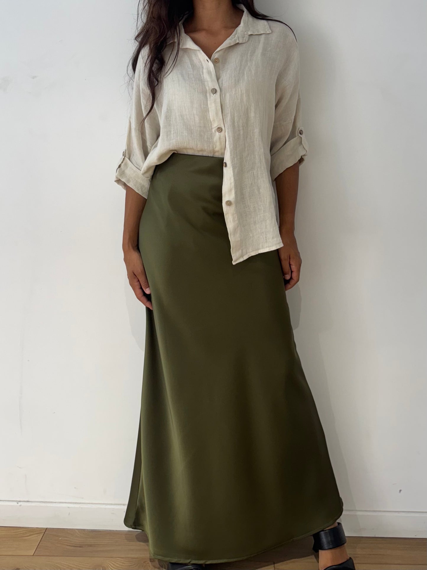 Jupe longue satin