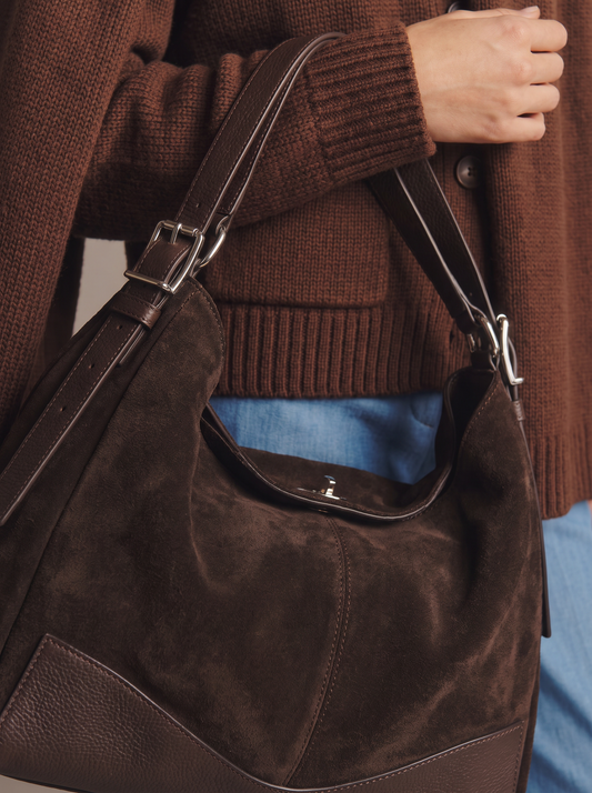 Sac Cabas Femme en Daim & Cuir de Veau Véritable