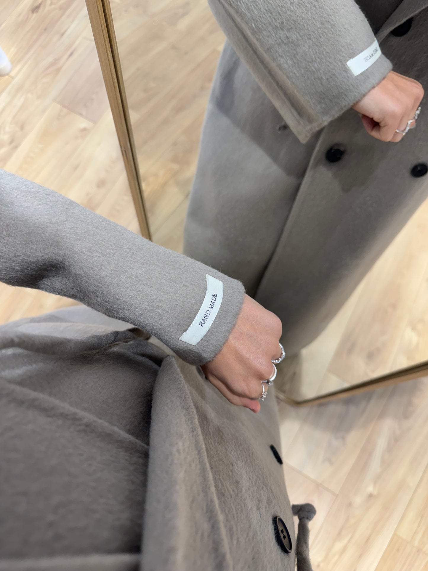 MANTEAU + CAPUCHE FAIT MAIN EN LAINE MÉLANGÉE 2- Coloris