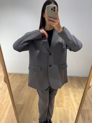 Blazer gris oversize