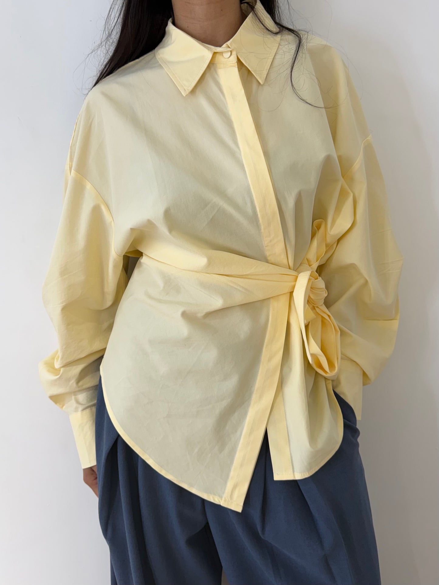Chemise longue asymétrique Nouée - 2 Coloris