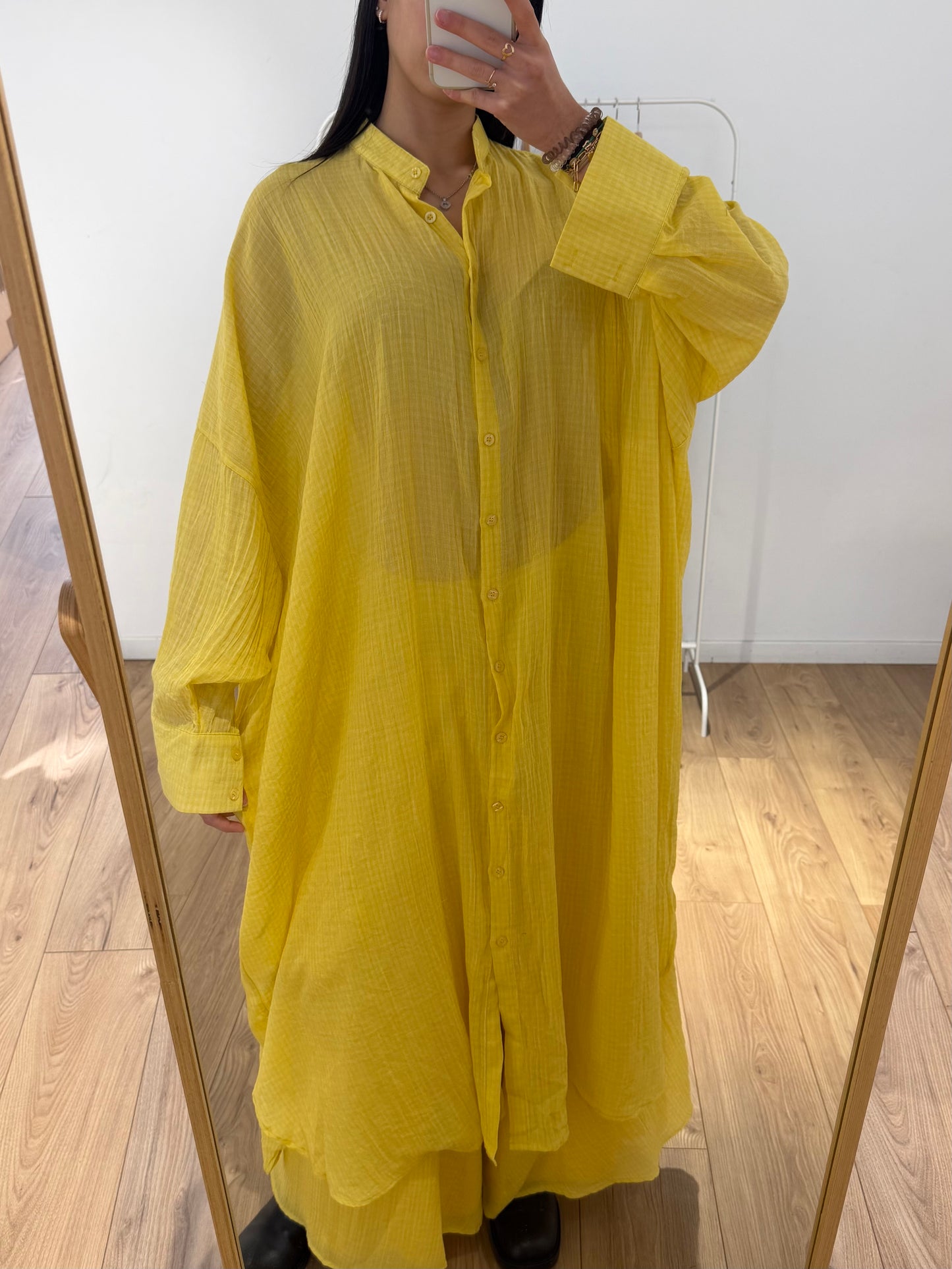 Ensemble long en voile de coton – Chemise longue & pantalon jupe-culotte 100% coton