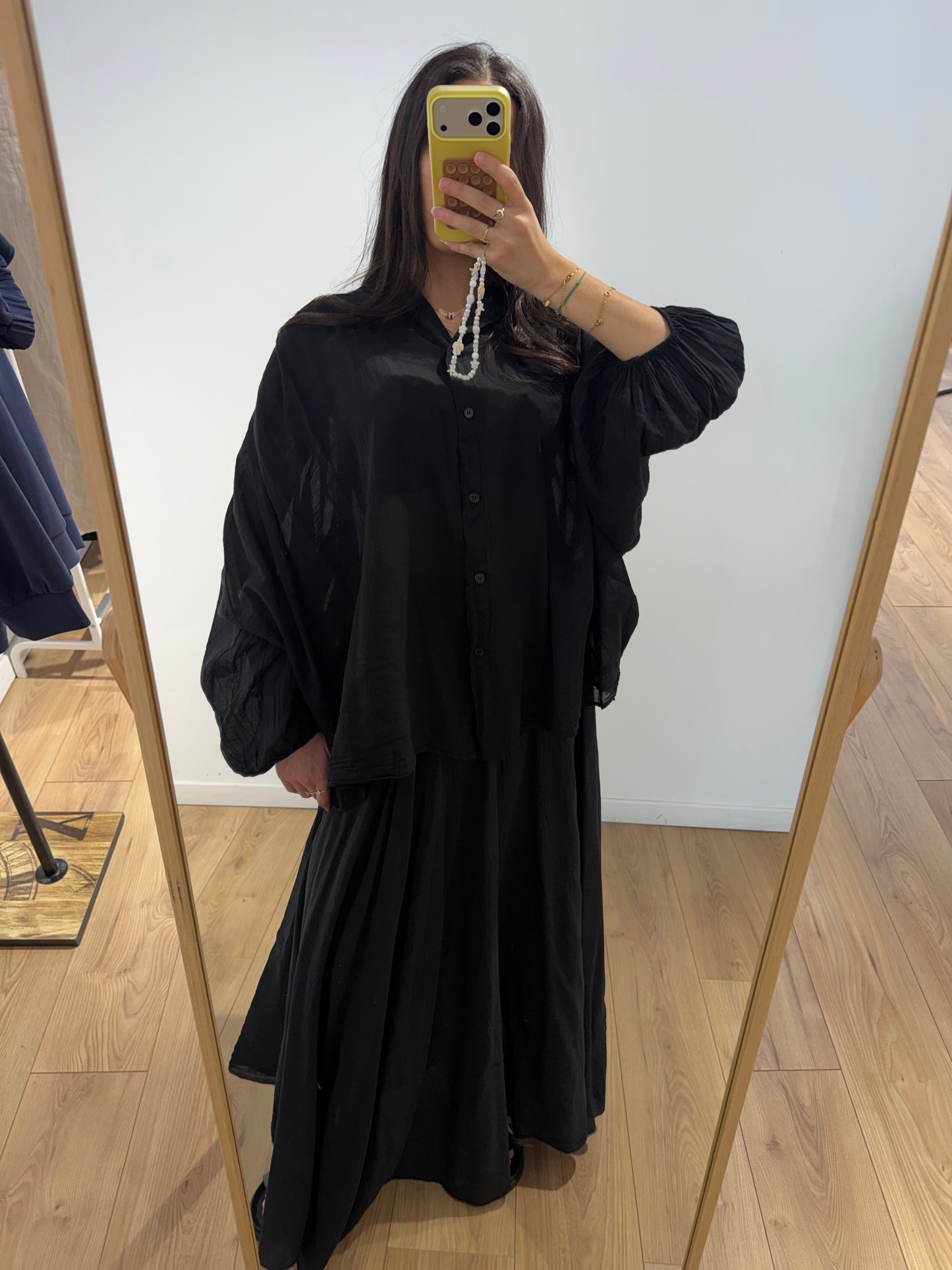 Ensemble jupe chemise 100% voile de coton - 5 Coloris