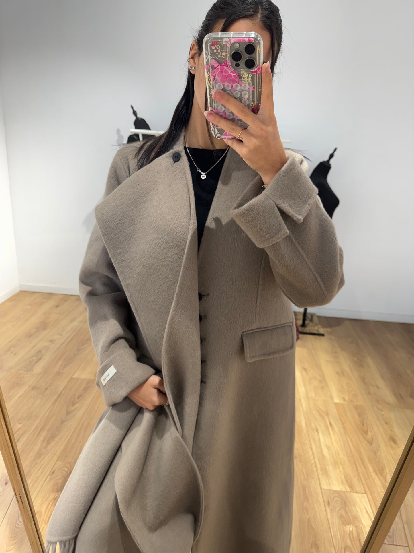 MANTEAU+ ÉCHARPE FAIT MAIN EN LAINE MÉLANGÉE 2- Coloris