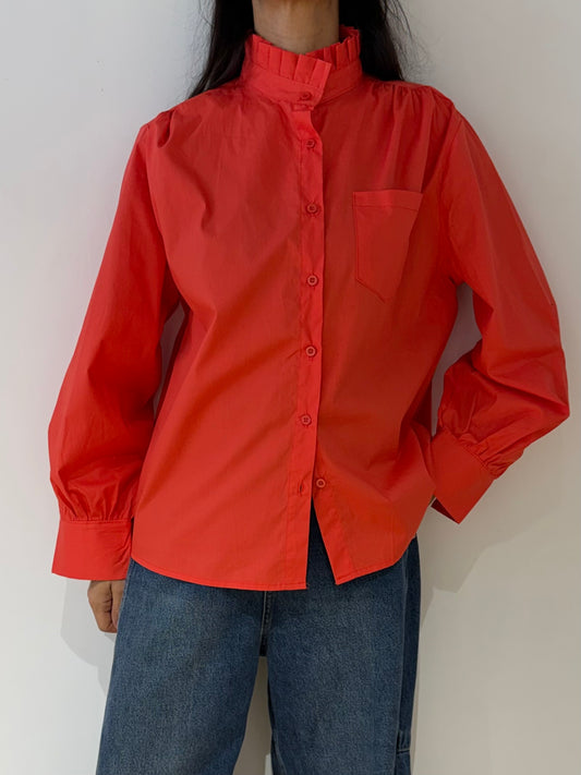 Chemise Classic à col volanté - 2 Coloris