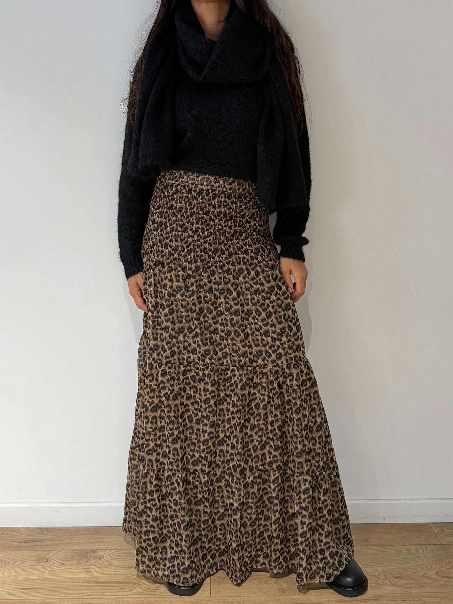 Jupe Léopard Smockée