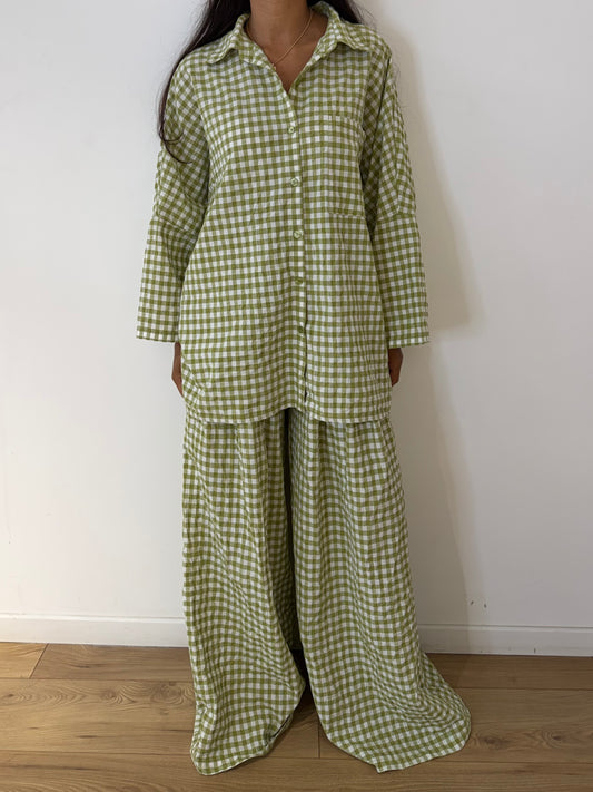 Ensemble Chemise Vichy Oversize en Coton