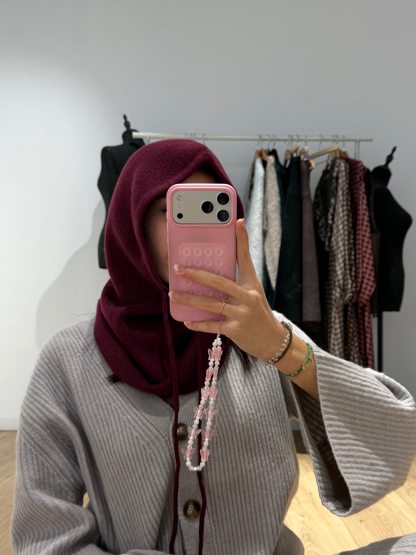 Cagoule en laine et cachemire mélangé