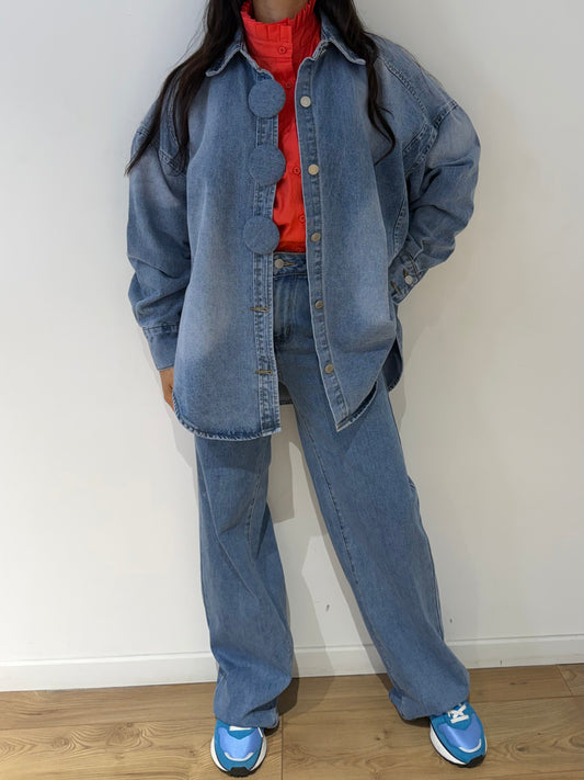 Chemise en Jean à Gros Boutons