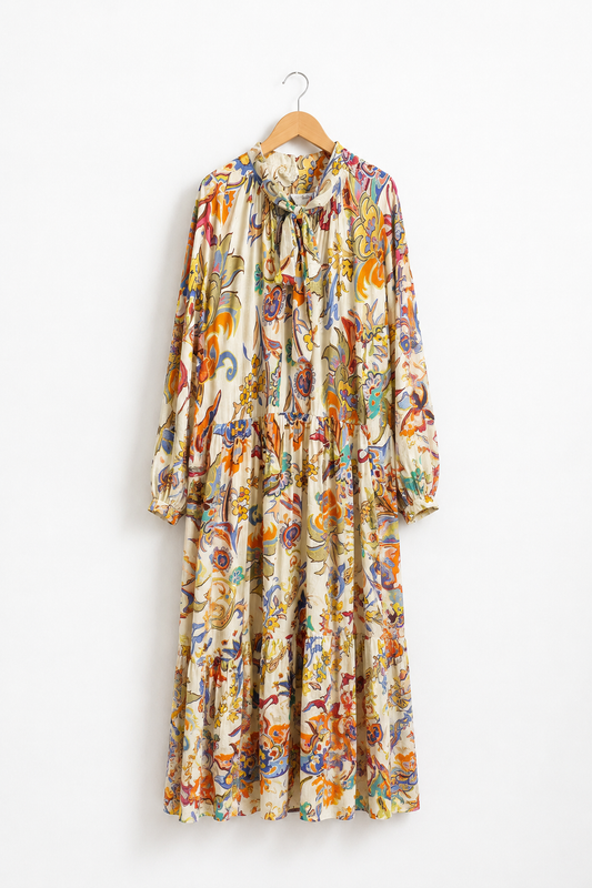 Robe Longue Fluide Imprimée Fleurie