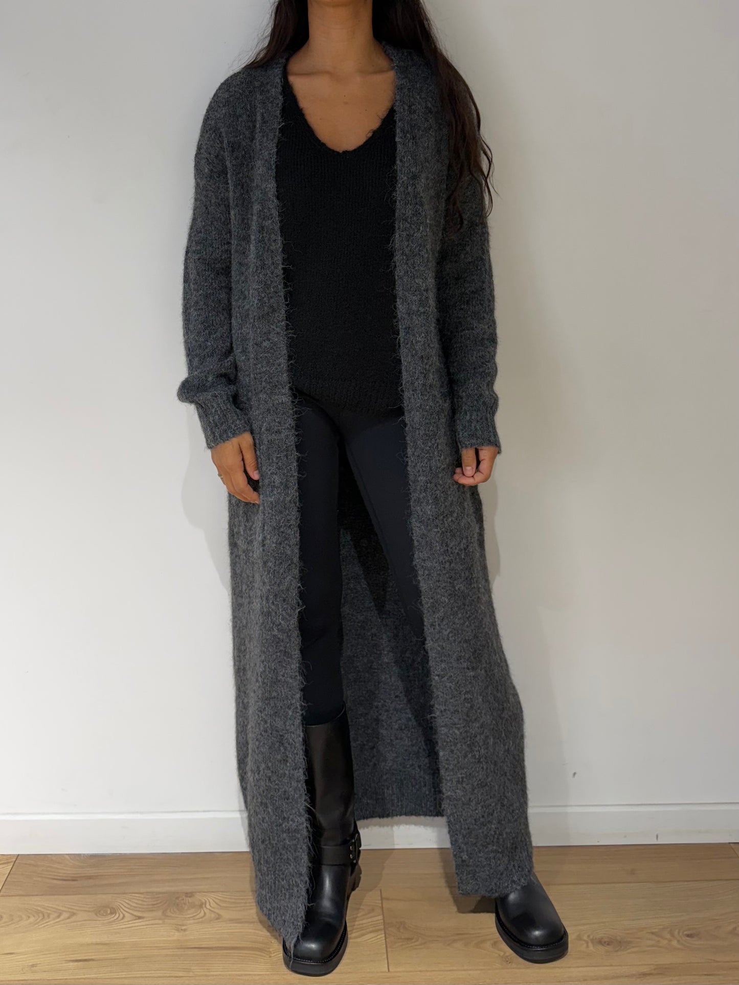 Long Gilet en Laine mélanger