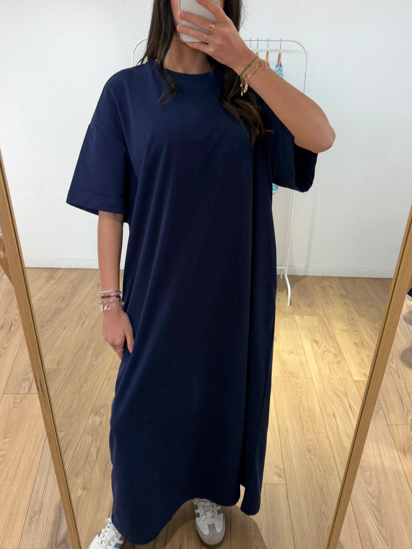 Robe T-shirt Longue 100% Coton – Coupe Droite & Col Rond