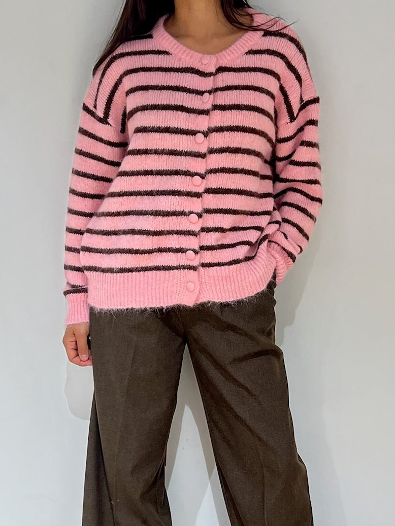 Cardigan rayé - 2 Coloris