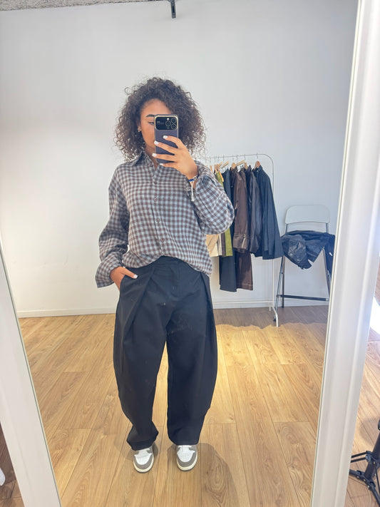 Pantalon Taille Haute Pince Noir | Kata Paris