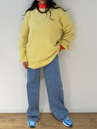 Pull cosy laine mélangée femme écru rose jaune douceur cachemire Kata Paris