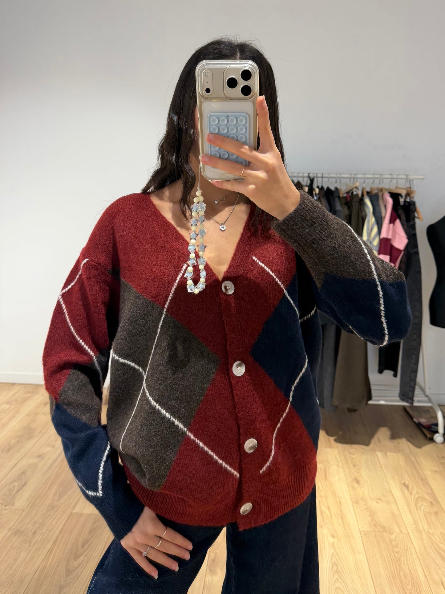 Cardigan à motif en Laine mélanger