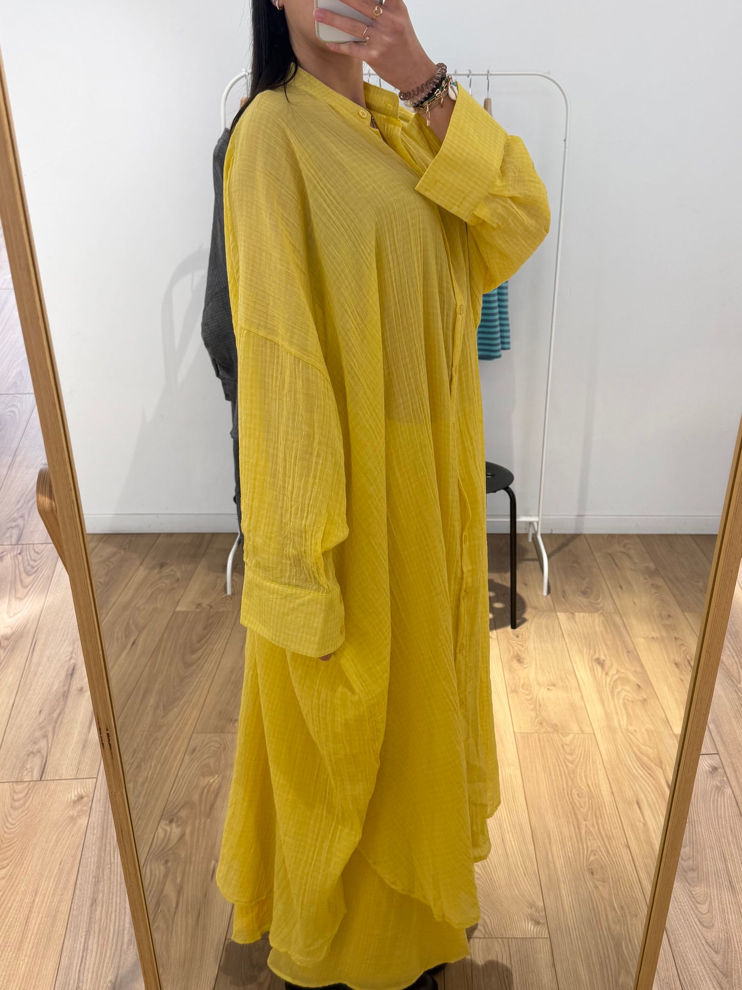 Ensemble long en voile de coton – Chemise longue & pantalon jupe-culotte 100% coton