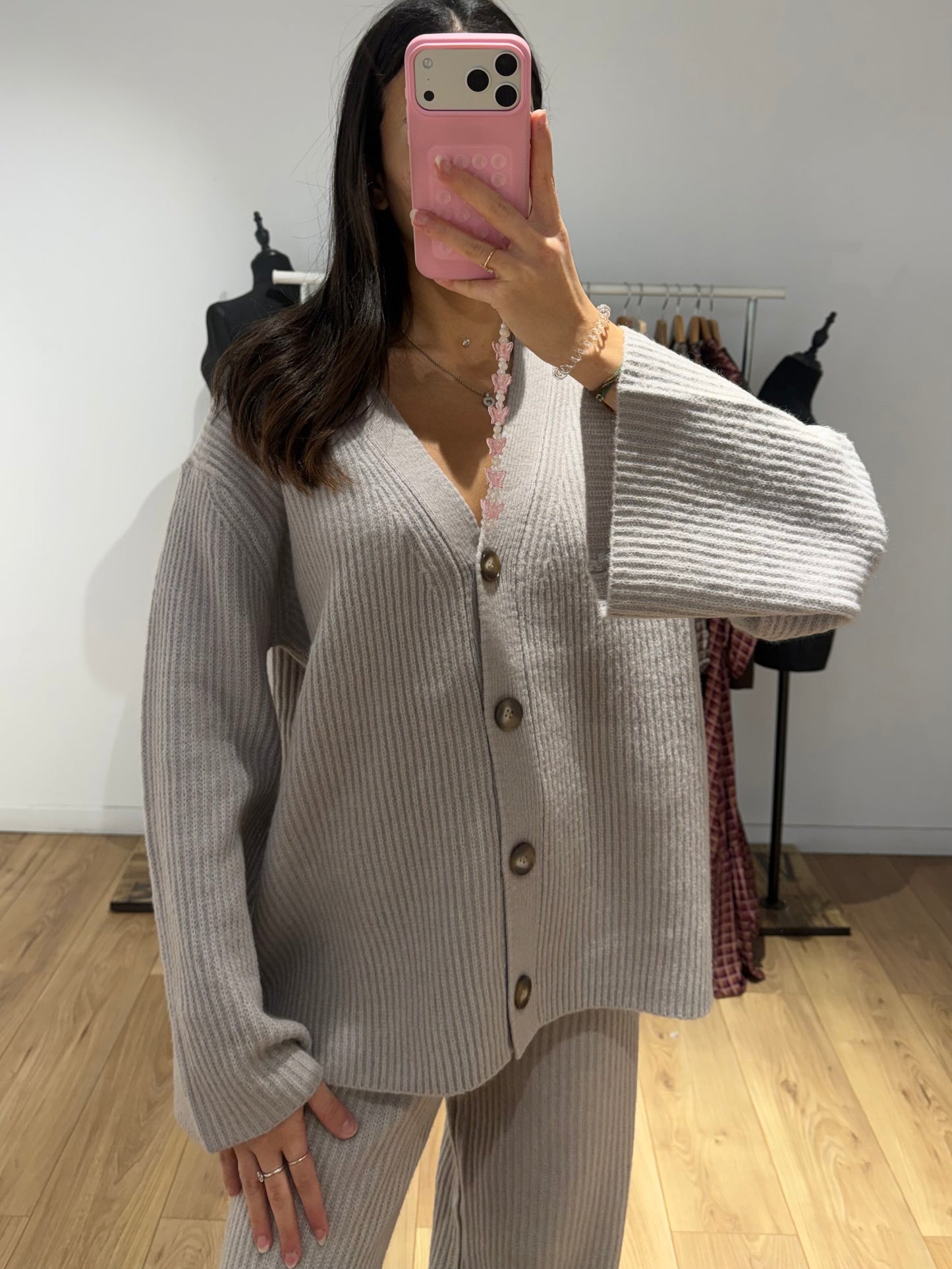 Ensemble Côtelé Laine Mélanger