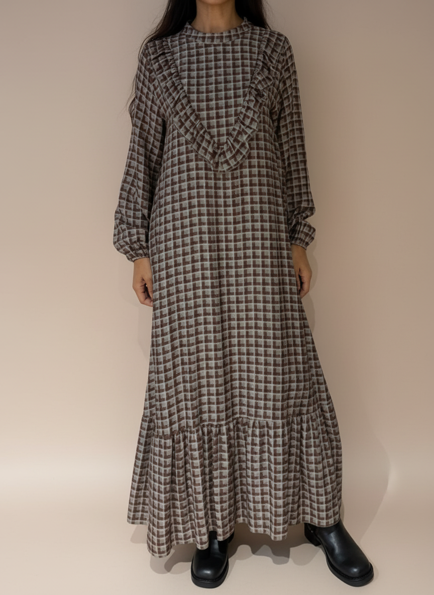 Robe Longue à carreaux octobre