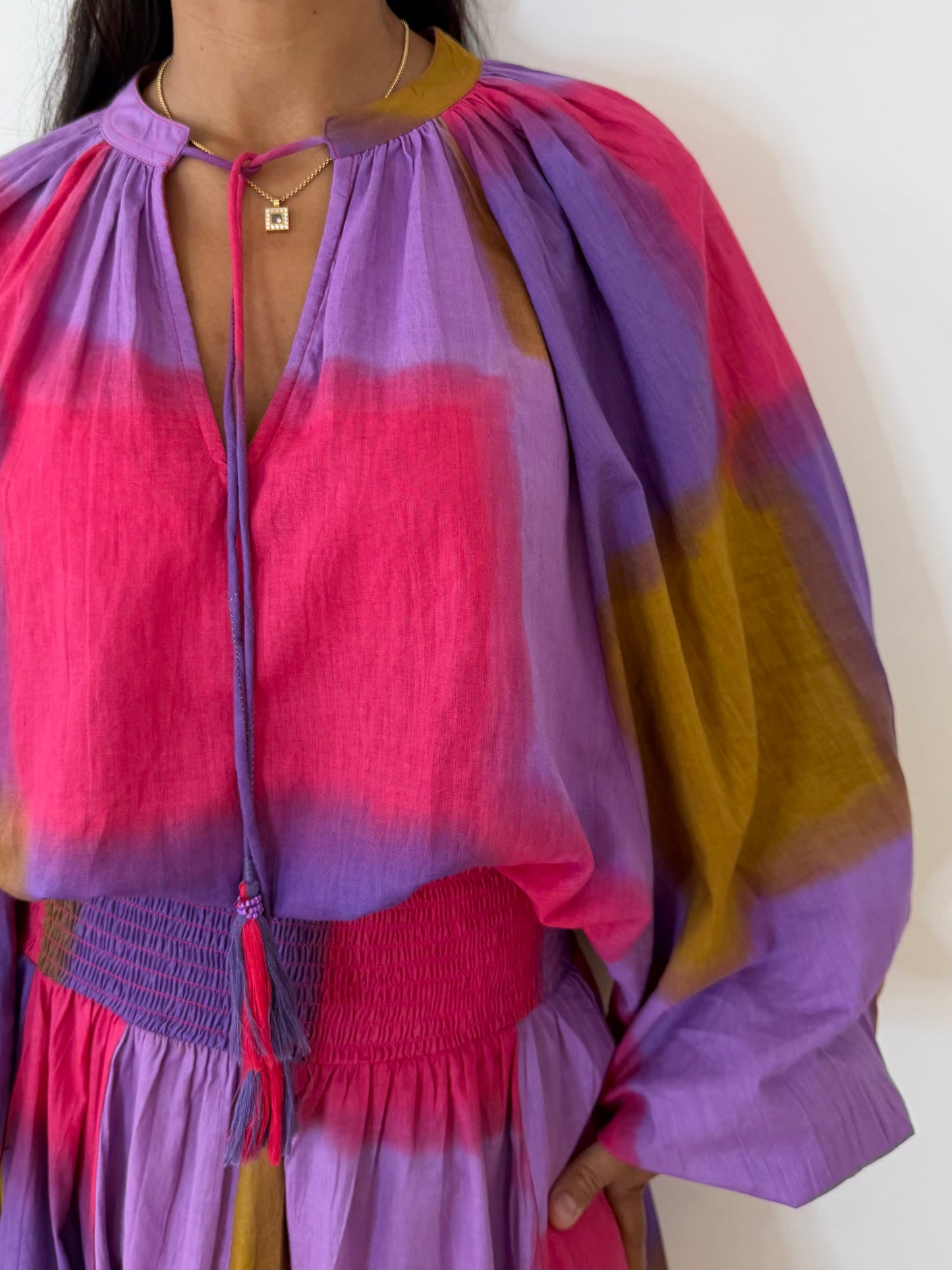 Blouse Bohème Aquarelle en 100% Coton