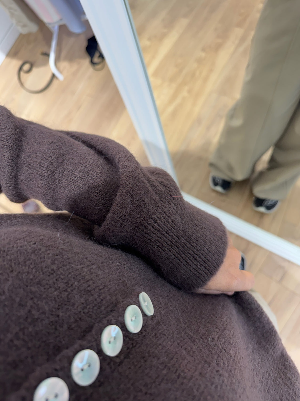 Pull boutonné en baby alpaga et laine – vue 3
