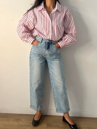 Jean mom taille haute