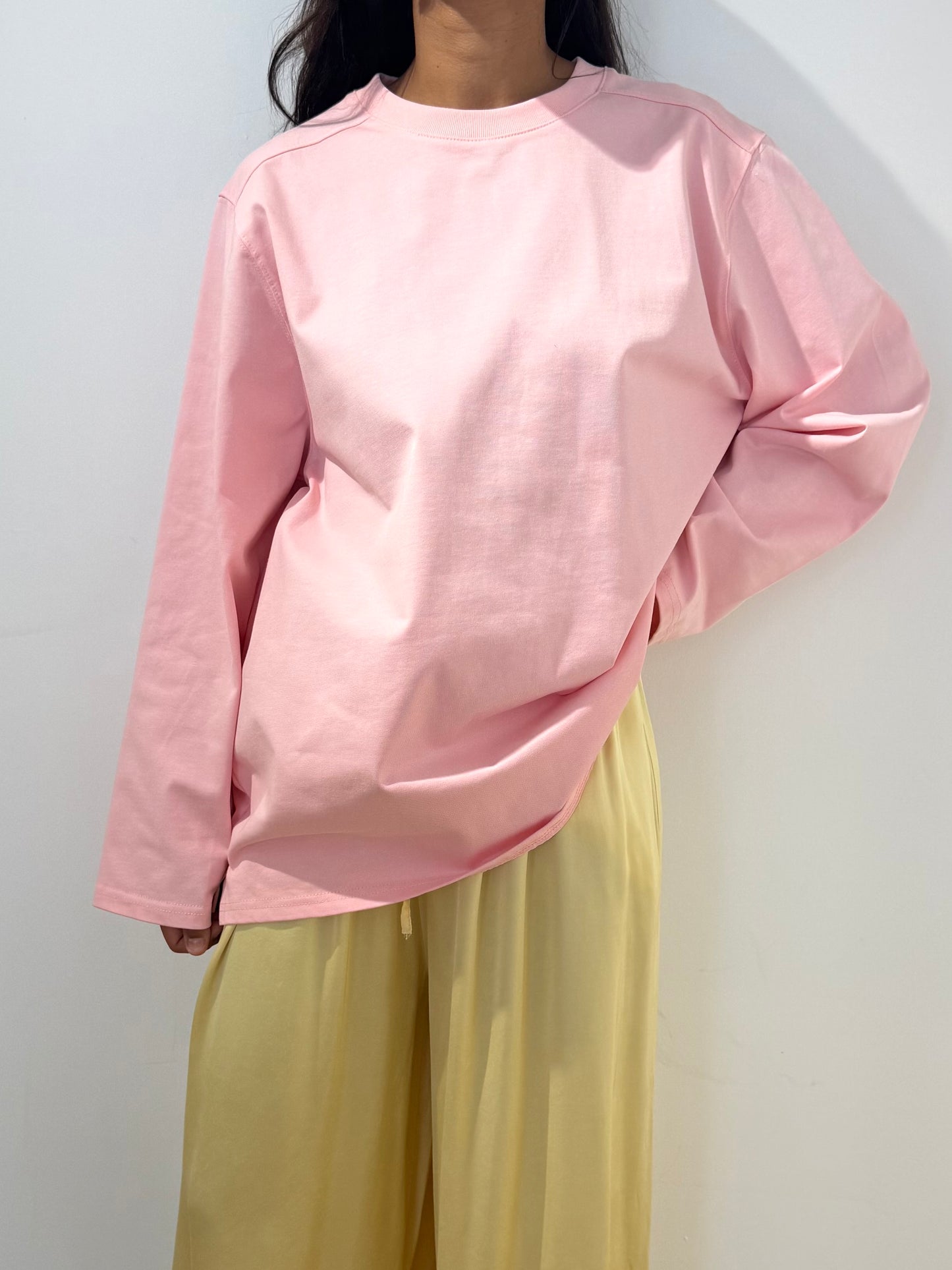 Haut Manche Longue Oversize 100% Coton Premium - Col rond - 5 Coloris