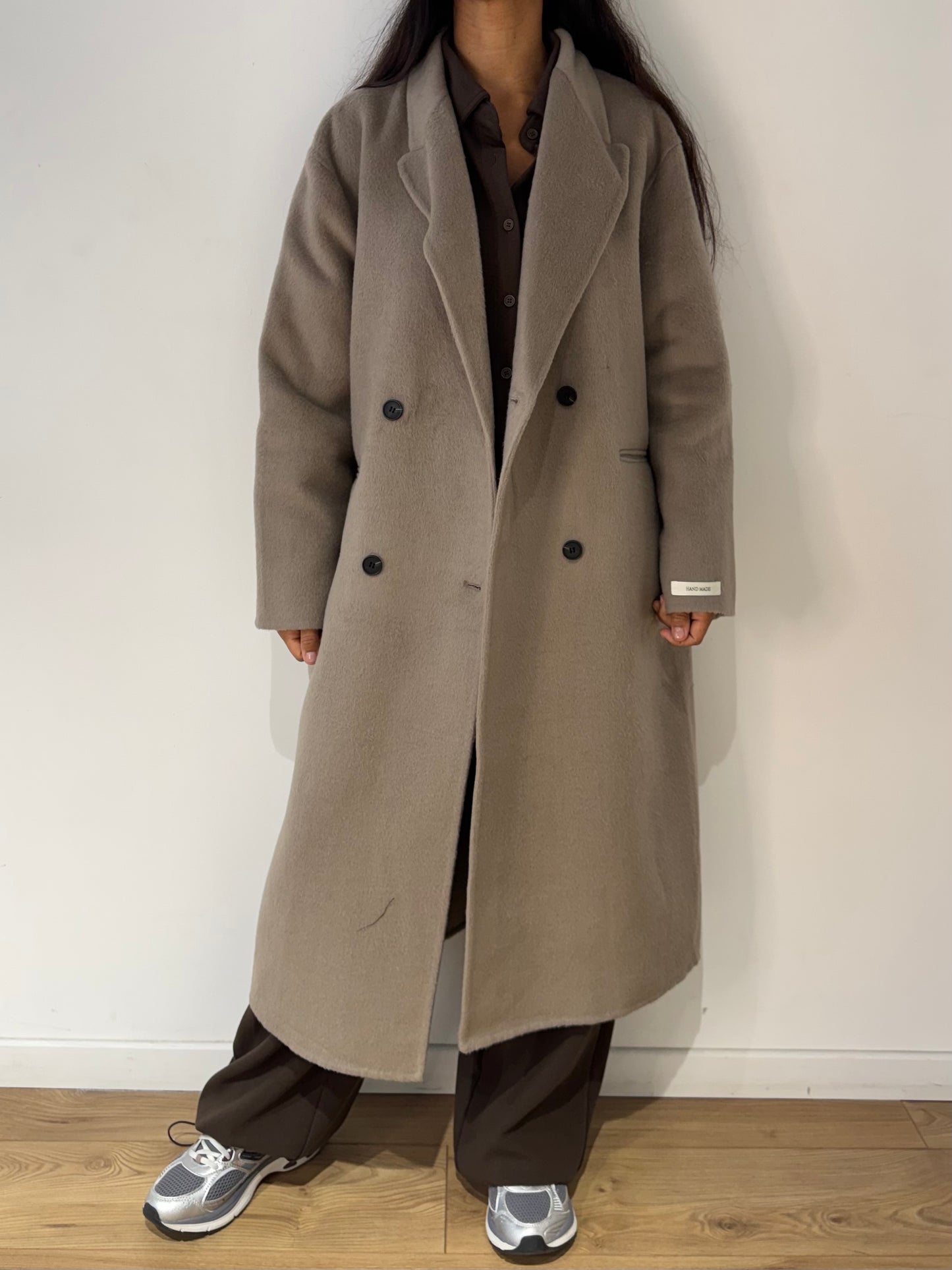 MANTEAU + CAPUCHE FAIT MAIN EN LAINE MÉLANGÉE 2- Coloris