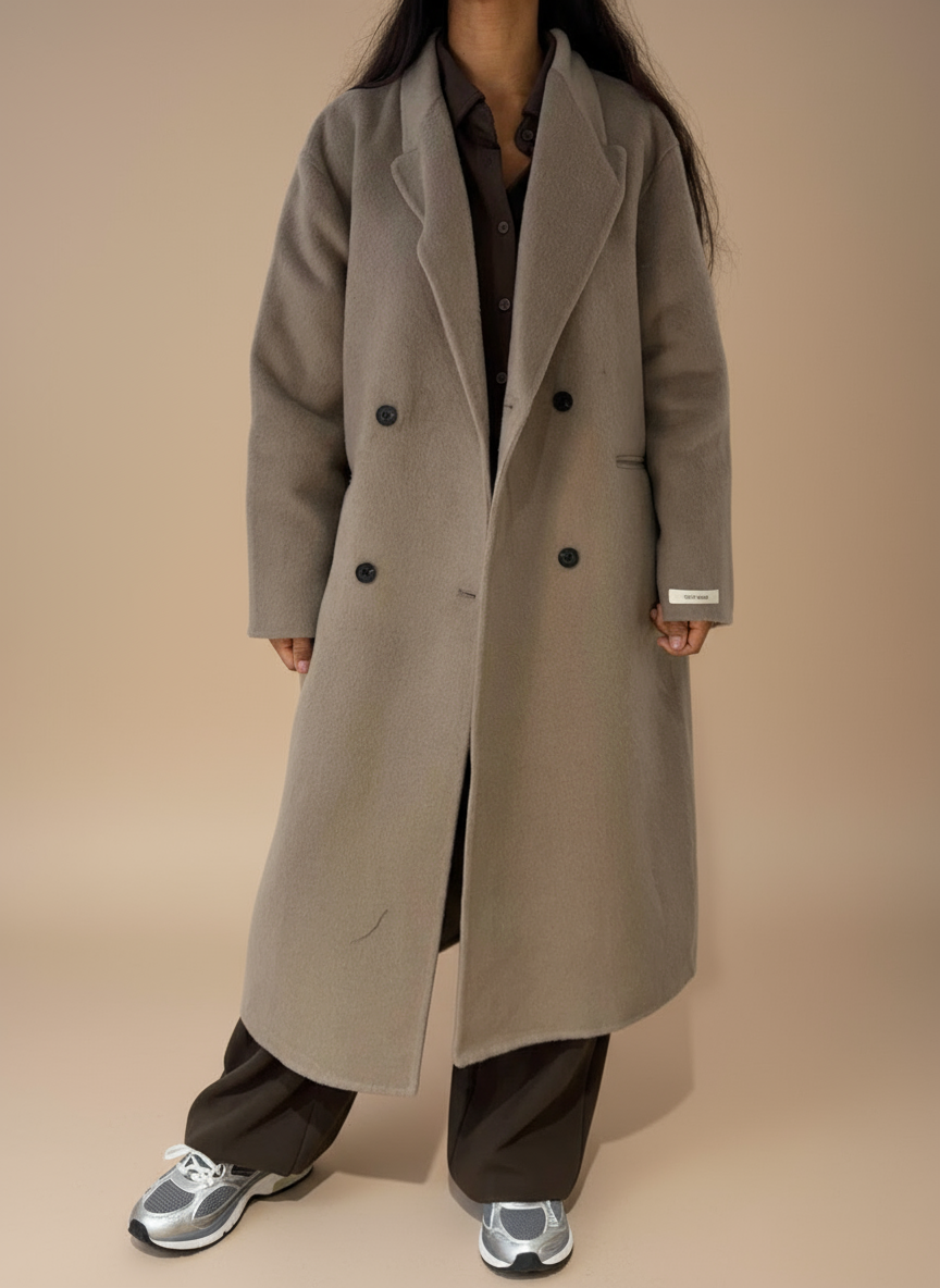 MANTEAU + CAPUCHE FAIT MAIN EN LAINE MÉLANGÉE 2- Coloris