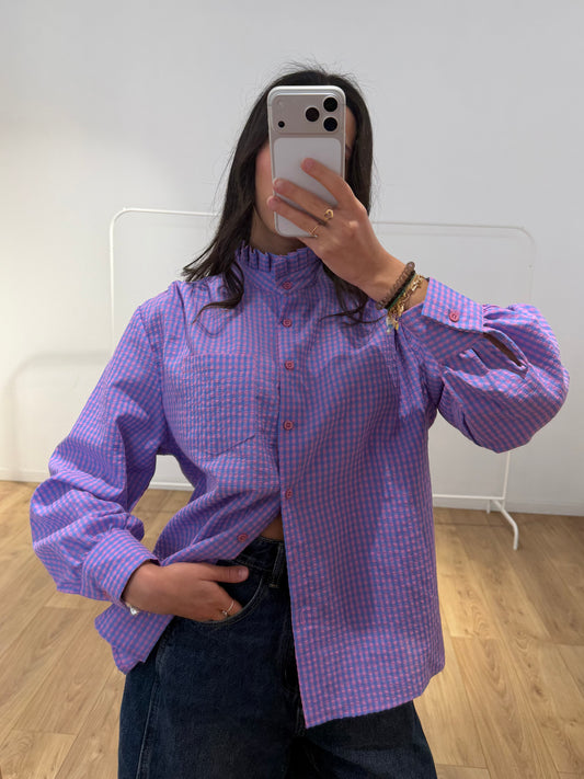 Chemise Vichy Col Volanté
