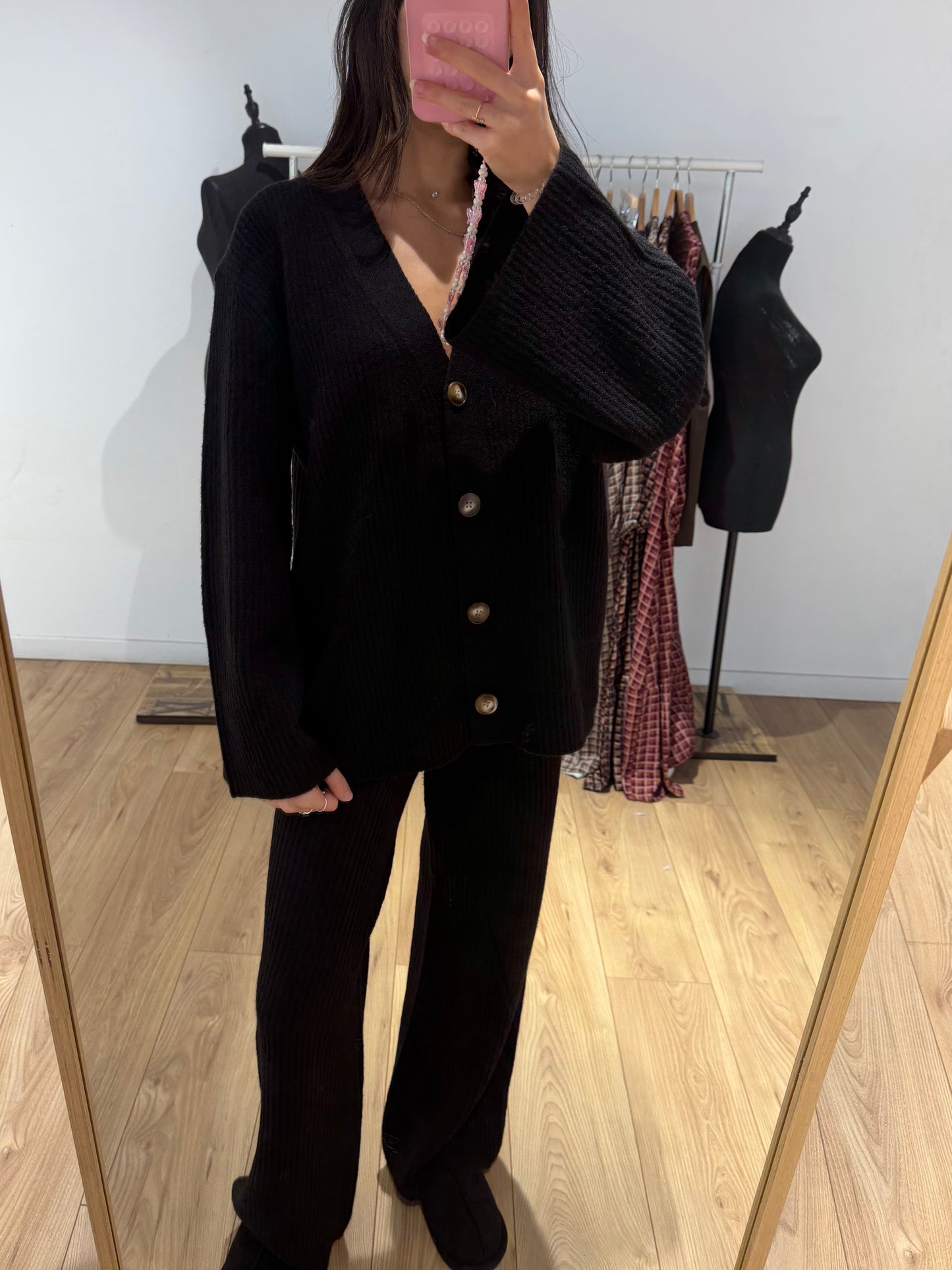 Ensemble Côtelé Laine Mélanger