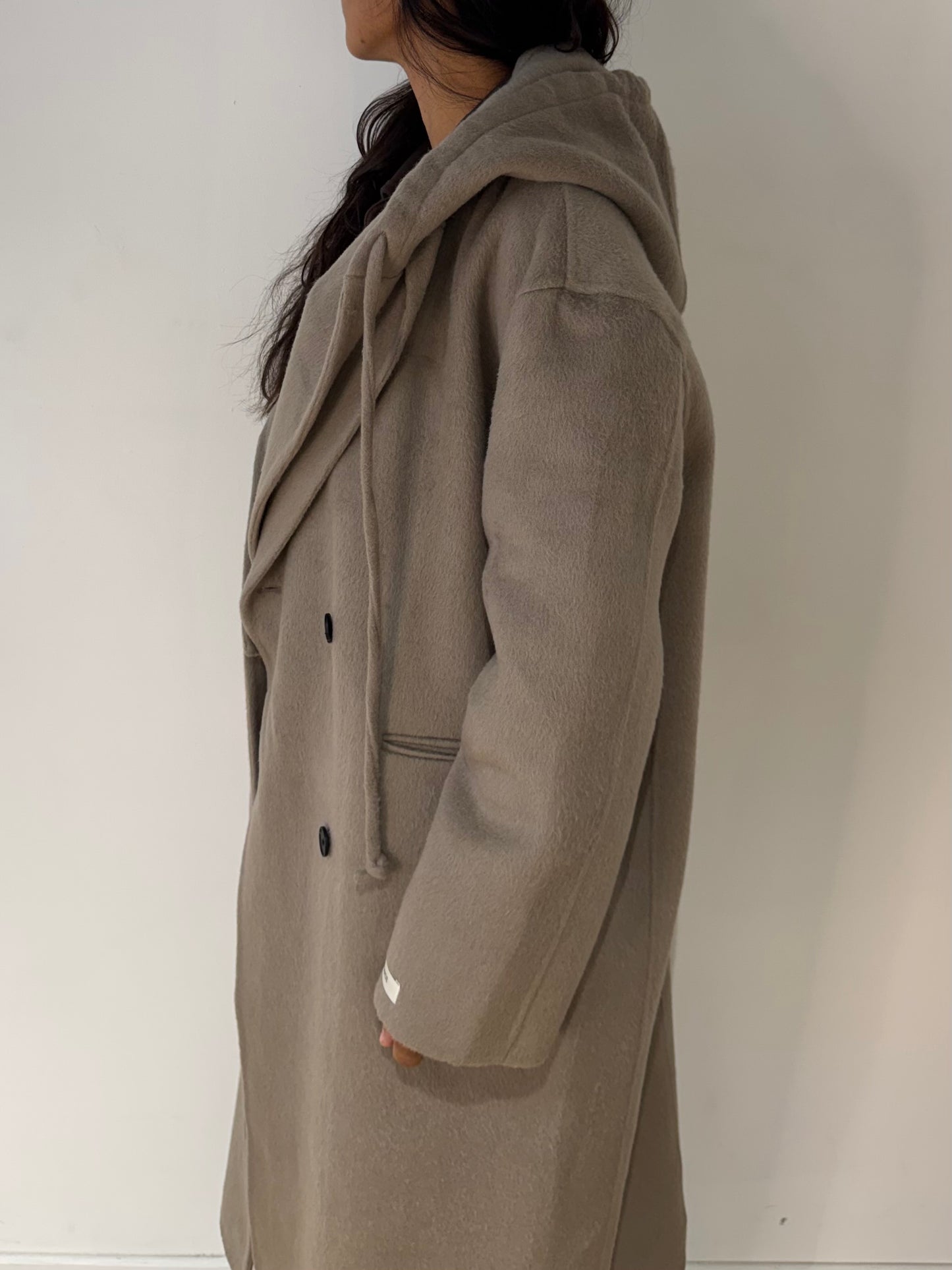 MANTEAU + CAPUCHE FAIT MAIN EN LAINE MÉLANGÉE 2- Coloris