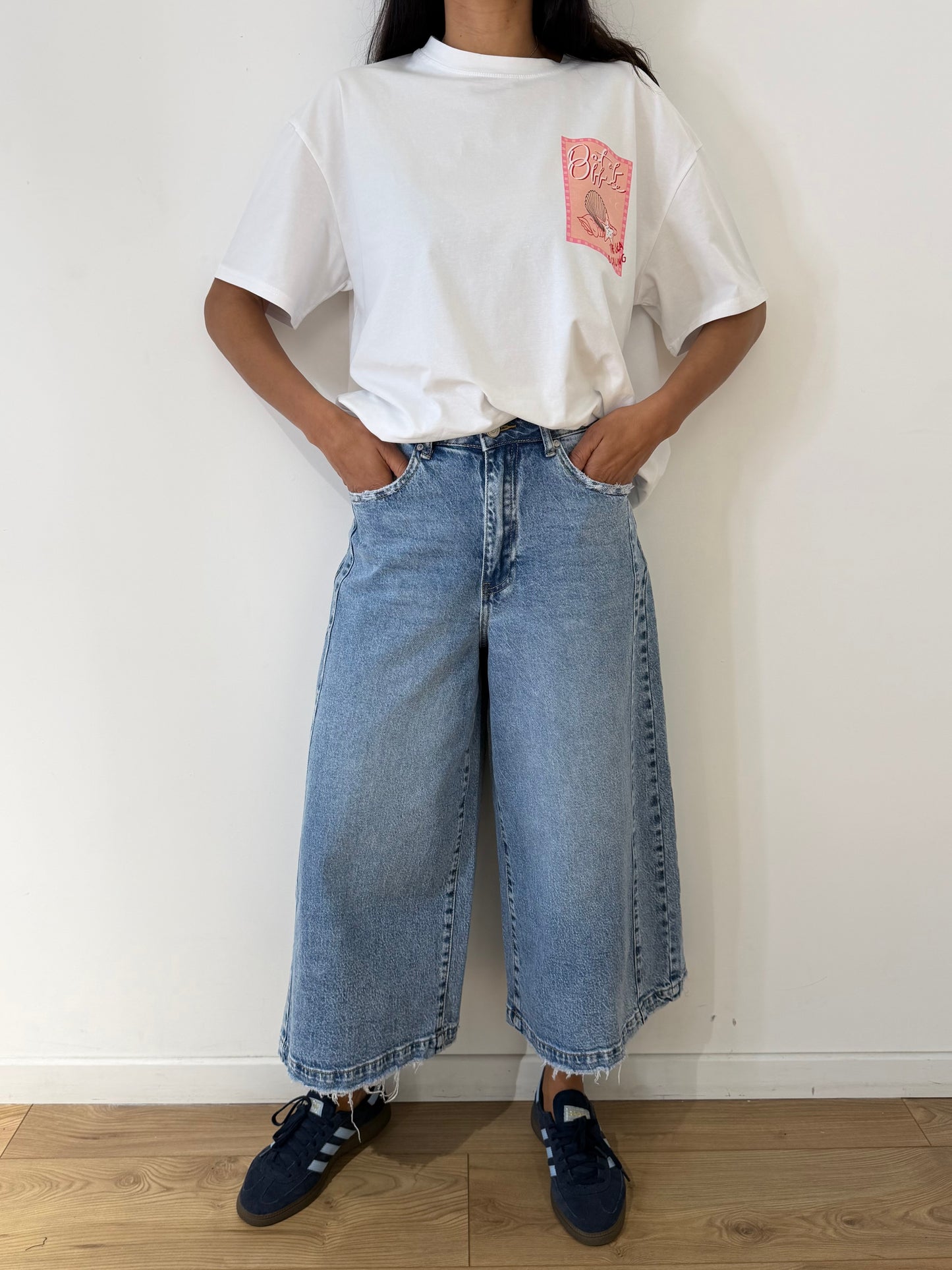 Bermuda Jean Femme 7/8 Oversize Taille Haute – Coupe Large