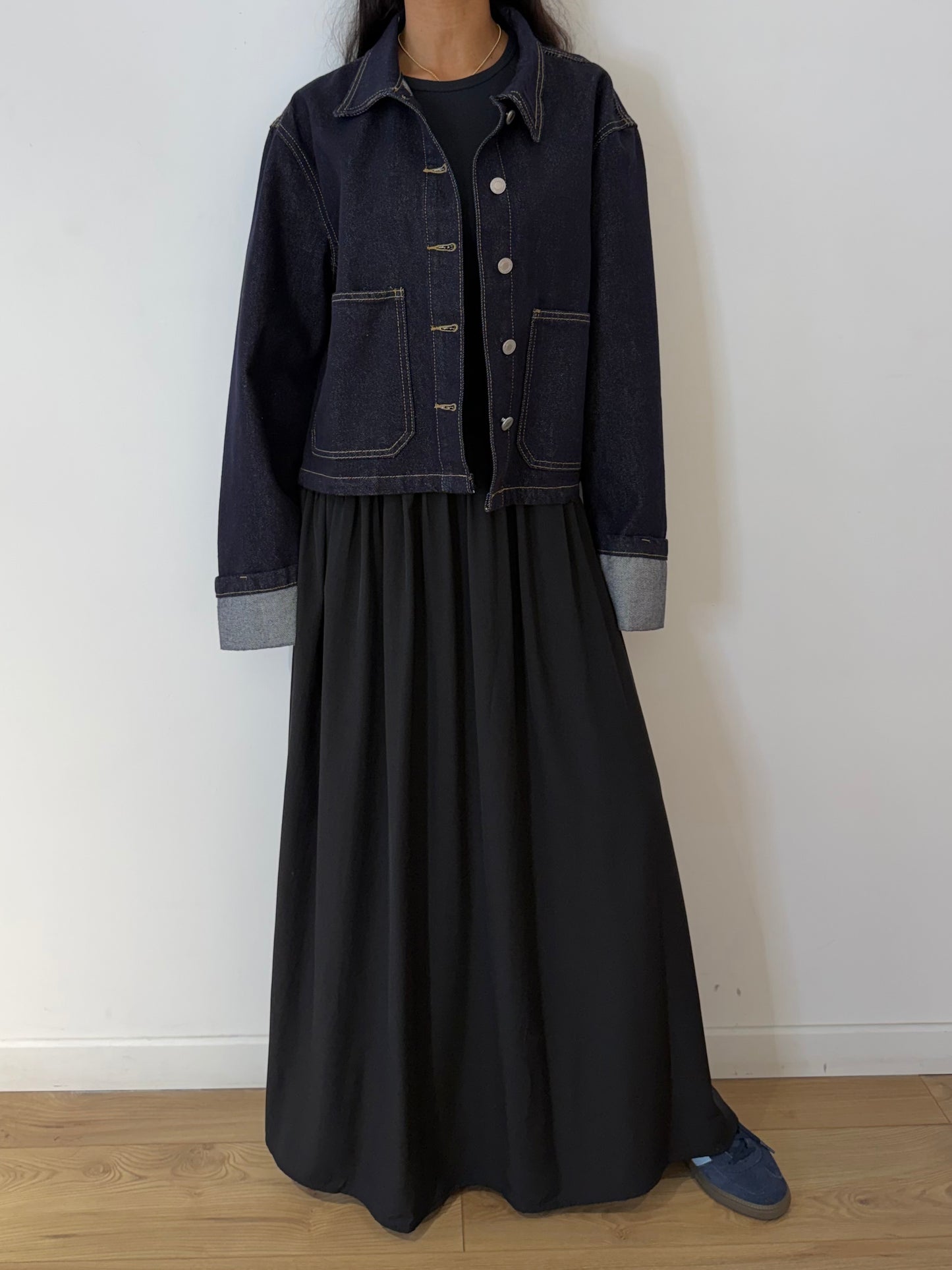 Robe Longue Fluide Asymétrique en Coton