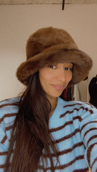 Bob fausse fourrure vegan femme marron léopard hiver tendance Kata Paris