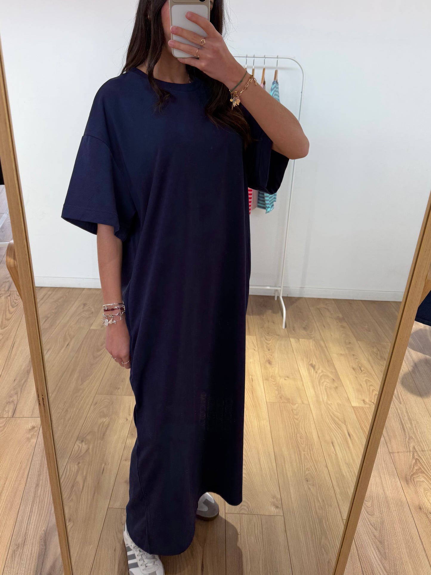 Robe T-shirt Longue 100% Coton – Coupe Droite & Col Rond