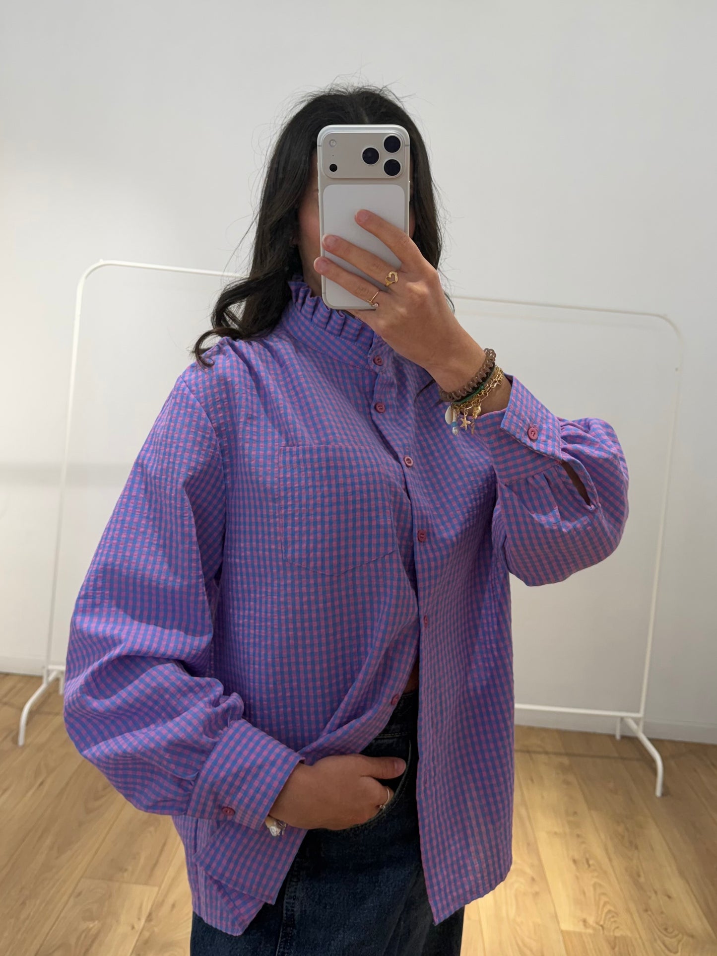 Chemise Vichy Col Volanté