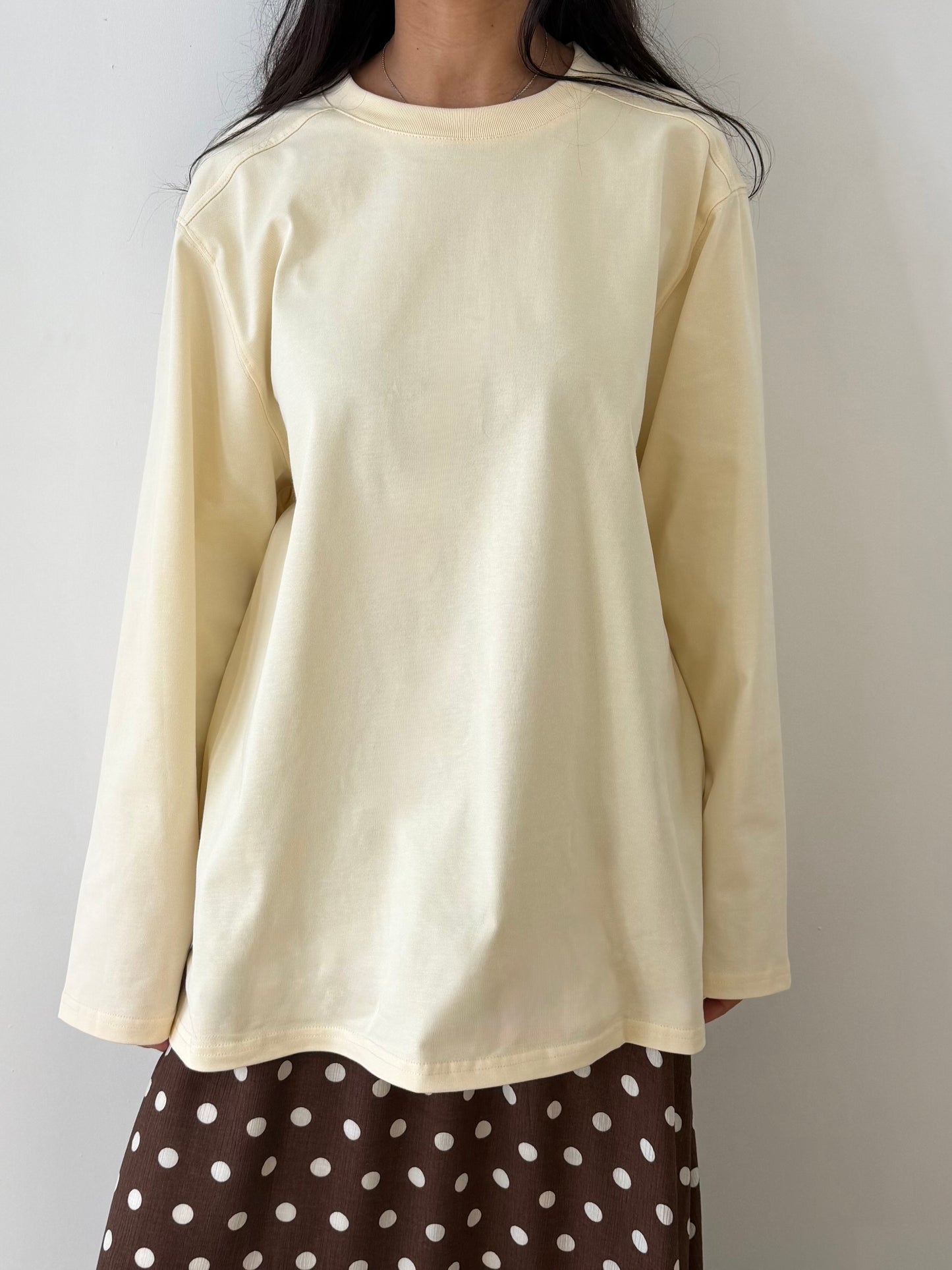 Haut Manche Longue Oversize 100% Coton Premium - Col rond